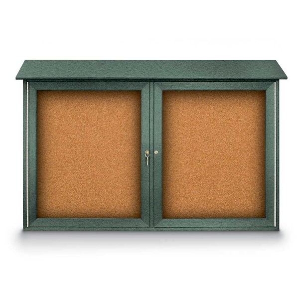 Indoor Enclosed Combo Board, 48"x36", Bronze Frame/Black Porc & Surf